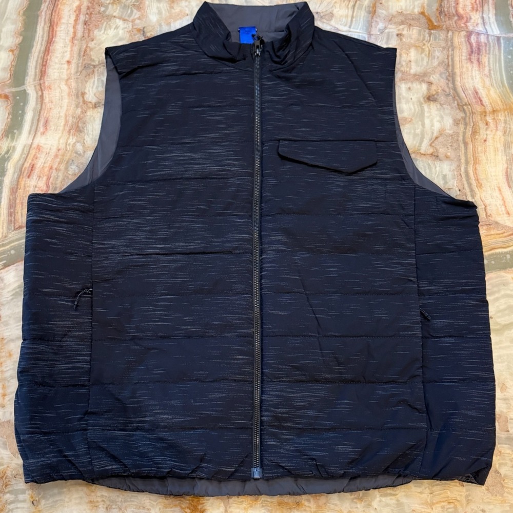 Kit and Ace Mens Quilted Vest Dark Blue Full Zip Water Resistance Outdoor XL